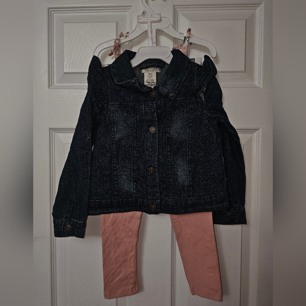NWT Rachel Zoe 3 Piece Set Girls Size 4 With Denim Jean Jacket